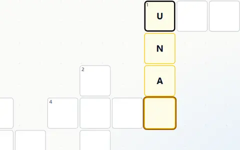 A crossword grid part filled in, with the active word highlighted