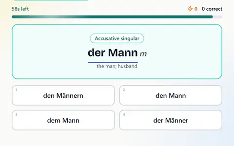 Declension Sprint in German