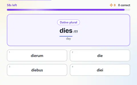 Declension Sprint in Latin