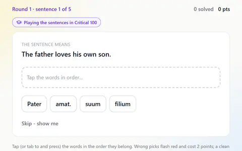 Sentence Scramble in Latin
