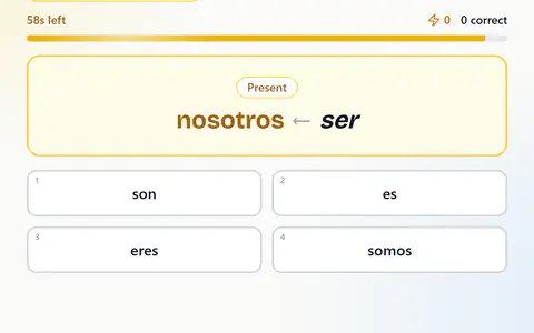 Conjugation Sprint in Spanish